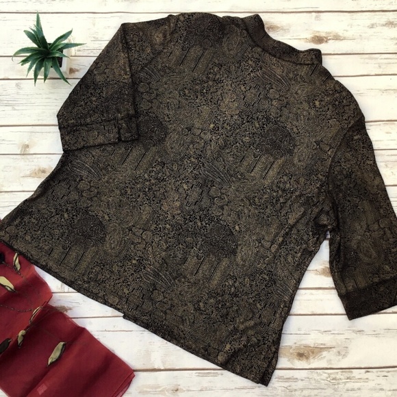 Long Plus Size Black Gold Top / Jacket by Vikki Vi - Picture 2 of 8